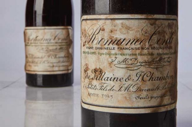 The La Romanée-Conti 1945 that became the most expensive wine sold at auction. Credit: Sotheby's