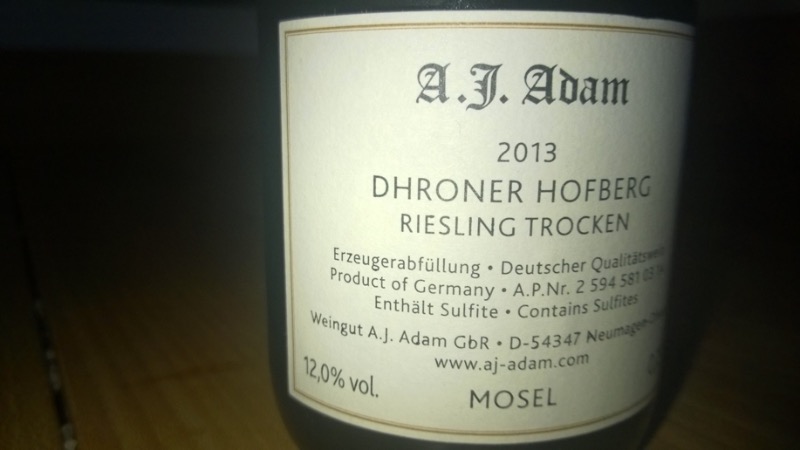 A.J. Adam Dhroner Hofberg Riesling Trocken