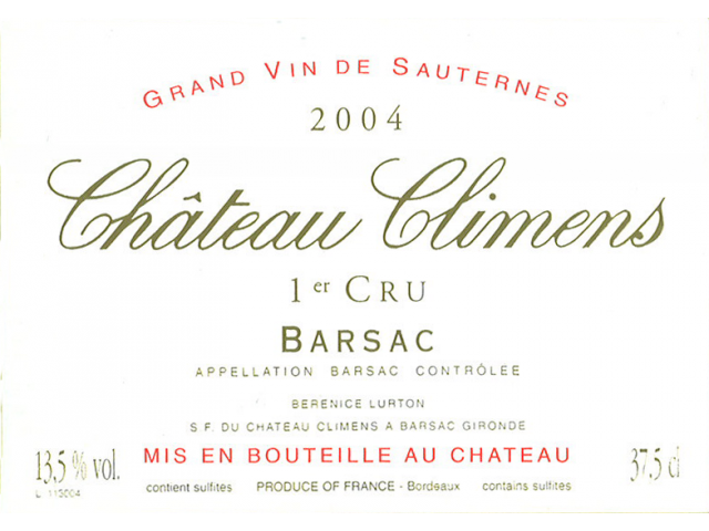 Chateau Climens Barsac Premier Cru
