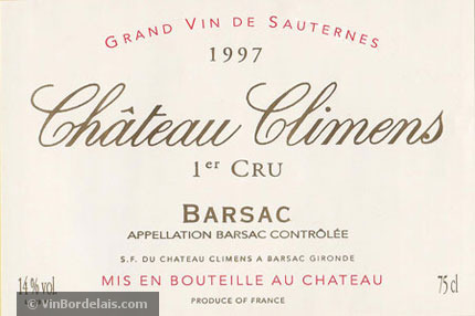 Chateau Climens Barsac Premier Cru